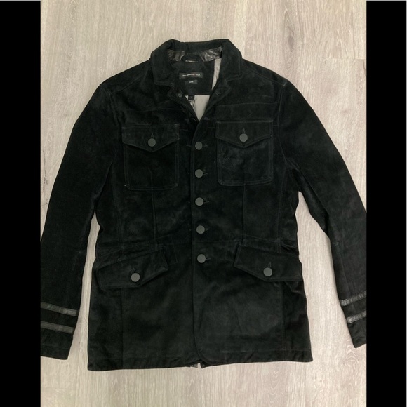 John Varvatos goat Suede Officer Jacket. Size Small. - Picture 9 of 9